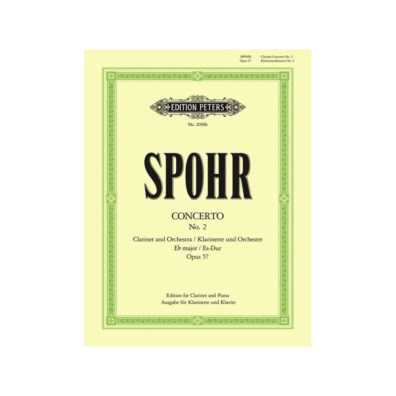 9790014009410EP2098B Clarinet Concerto No.2 in E flat minor Op.57