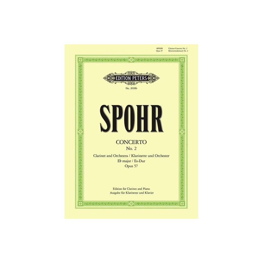 9790014009410EP2098B Clarinet Concerto No.2 in E flat minor Op.57