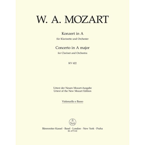 9790006456284BA4773-82 Clarinet Concerto In A K.622