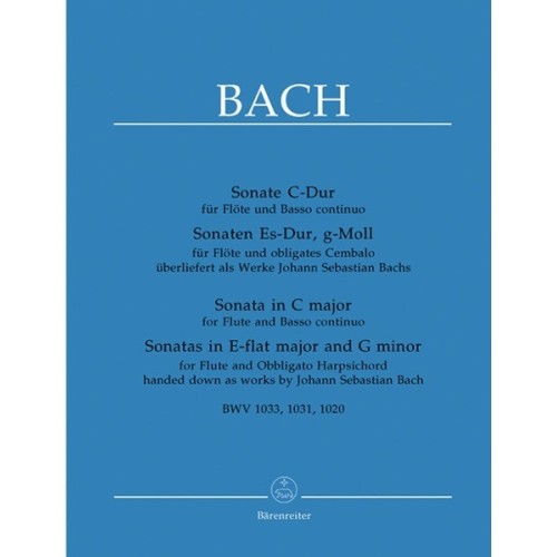 9790006507047BA5220 Three Sonatas For Flute And Basso Continuo