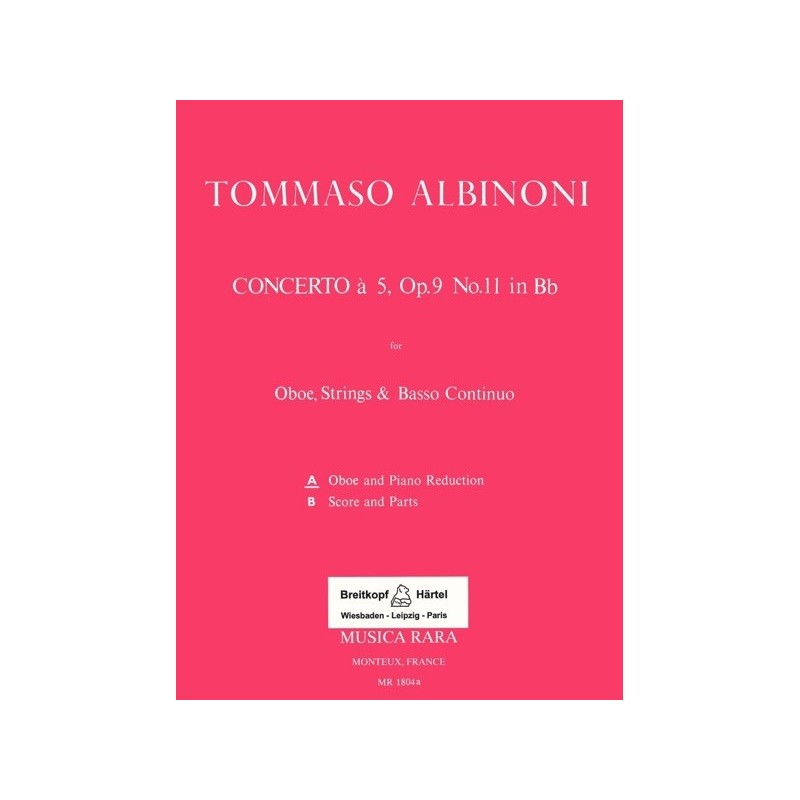 9790004483916BRKMR1804A Concerto a 5 in B op. 9/11