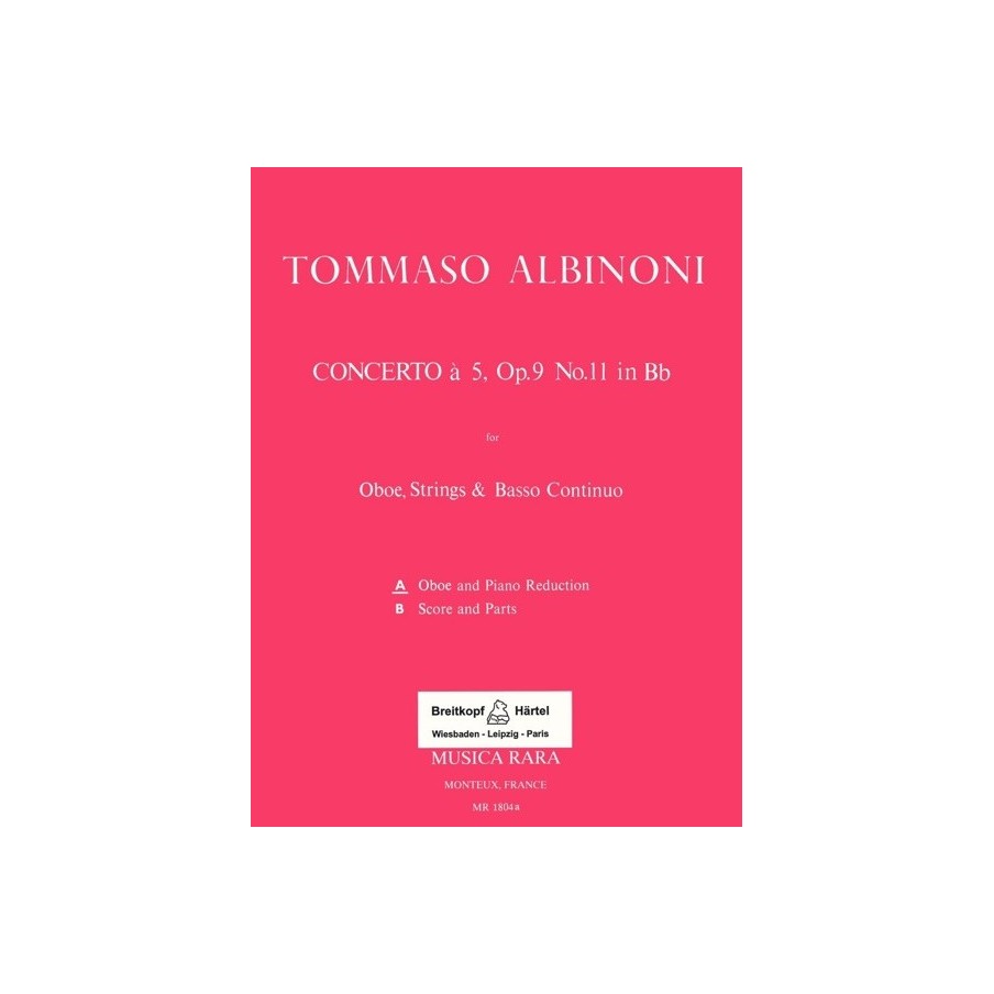 9790004483916BRKMR1804A Concerto a 5 in B op. 9/11