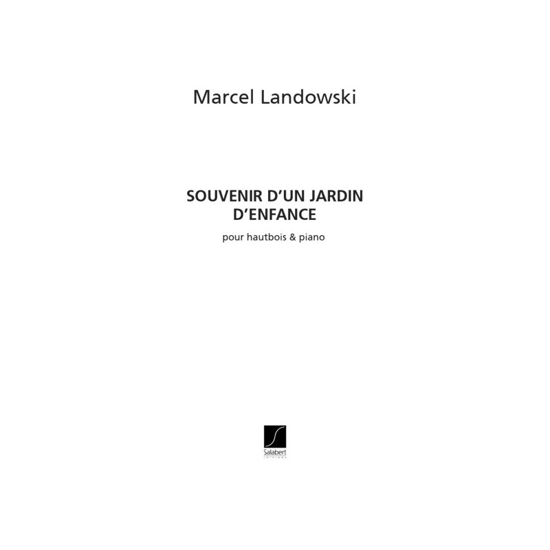 9790048023857SLB_00188800 Souvenir D'Un Jardin D'Enfance