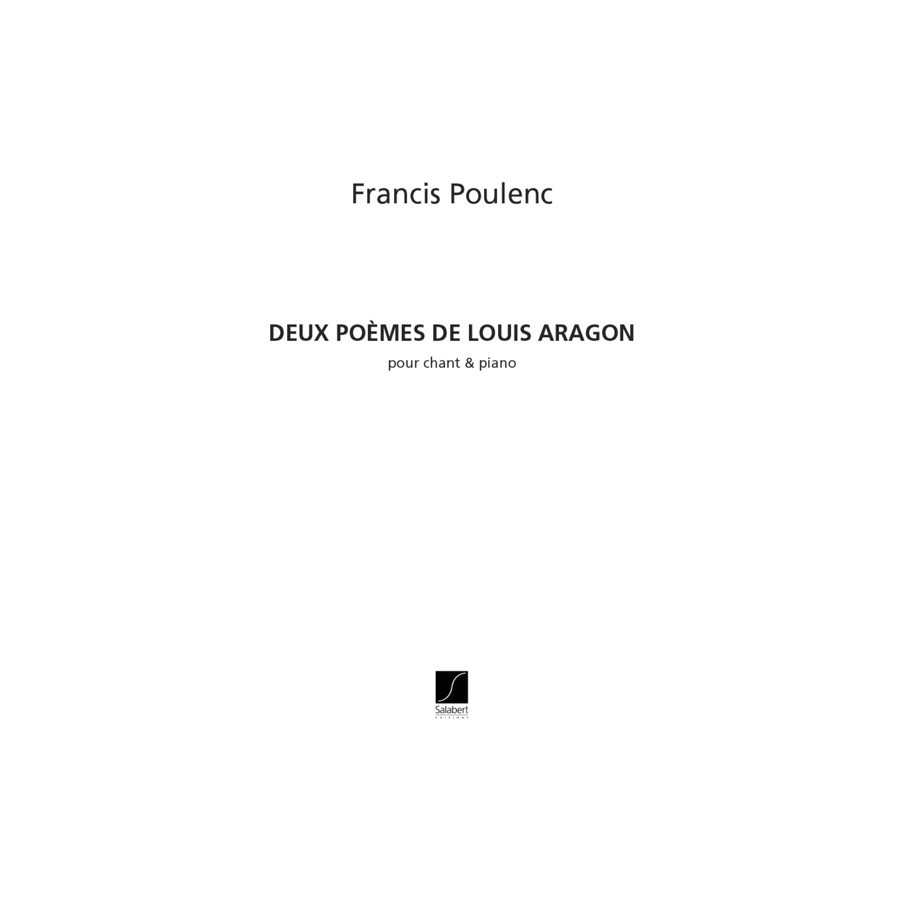 9790048003415SLB_00531000 2 Poemes De Louis Aragon