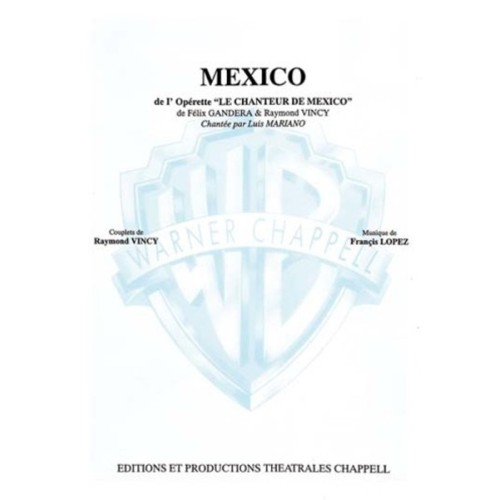 9788872078976CARMF129 Mexico (De l'opérette le Chanteur de Mexico)
