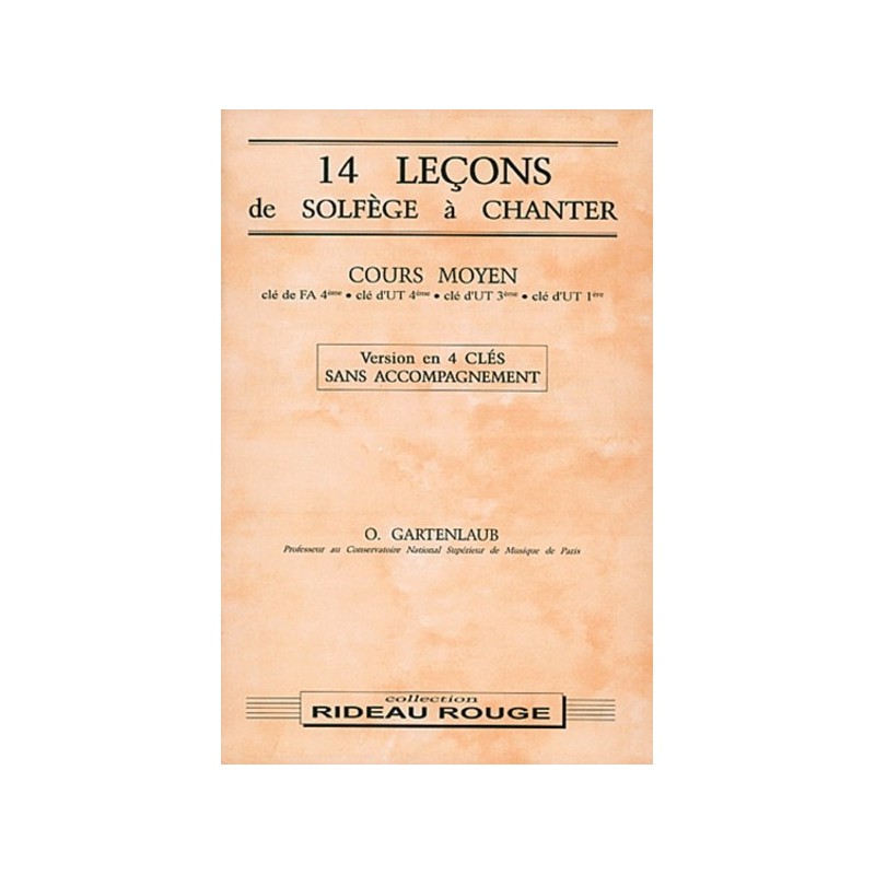 9790231102437CARMF948 14 leçons de solfège à chanter : Cours Moyen