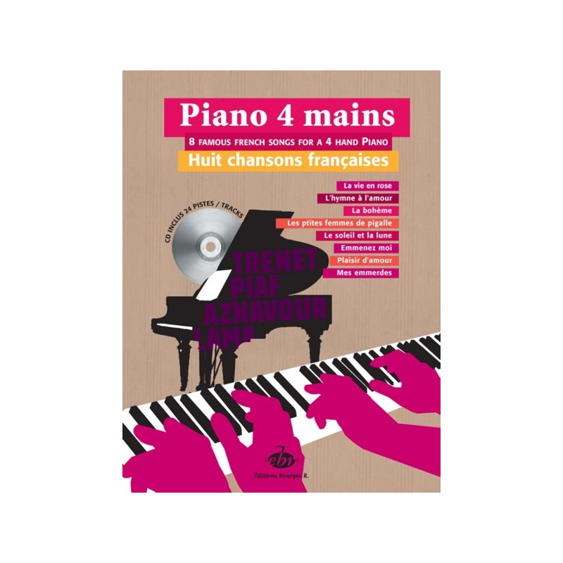 3553300021581EBR513 Piano 4 mains, 8 Chansons Françaises