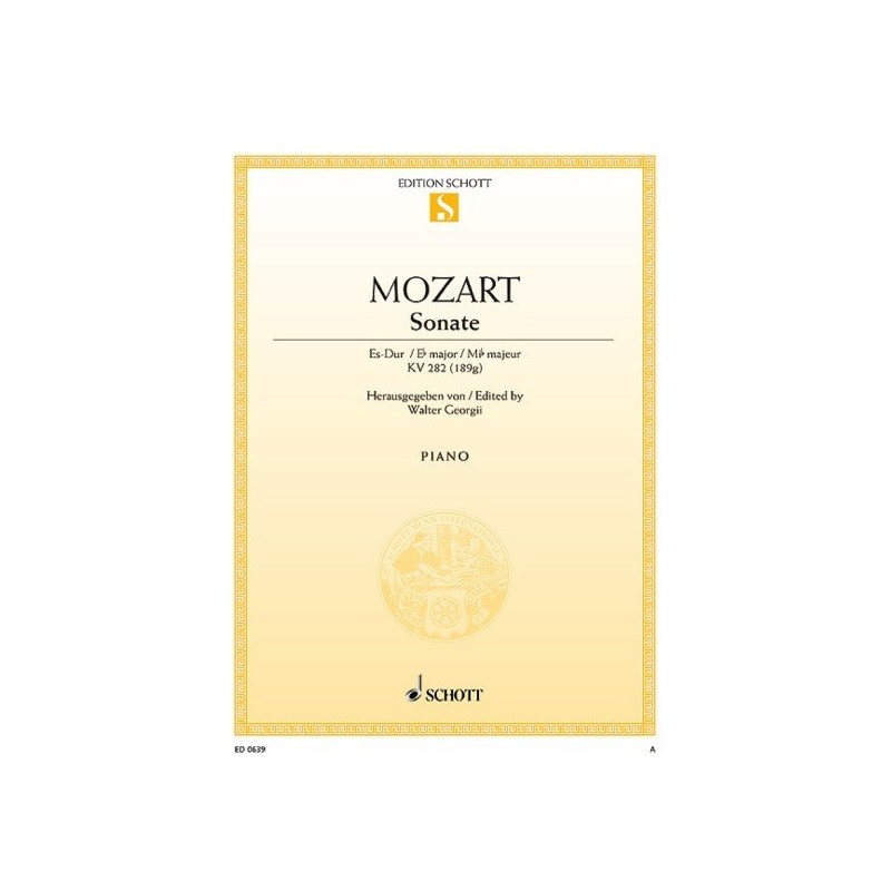 9790001086196ED0_639 Sonata E flat Major KV 282 (189g)