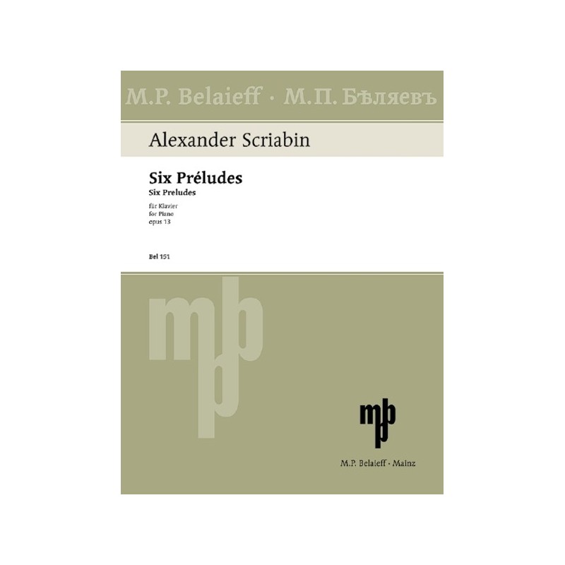 9790203000334151 BEL Six Préludes op. 13