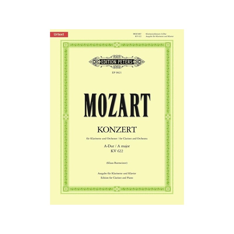 9790014078683EP9821 Concerto For Clarinet And Orchestra In A K.622