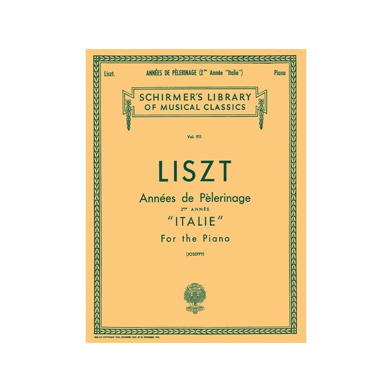 979835011021073999430004HL50256900 Annees De Pelerinage Book 2 'Italie'