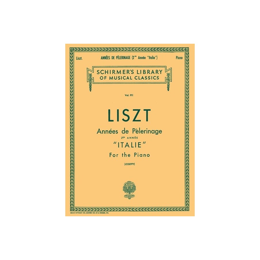 979835011021073999430004HL50256900 Annees De Pelerinage Book 2 'Italie'