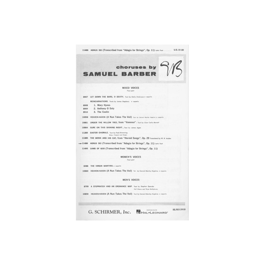 978079355493573999139105HL50313910 Agnus Dei: Music of Inner Harmony