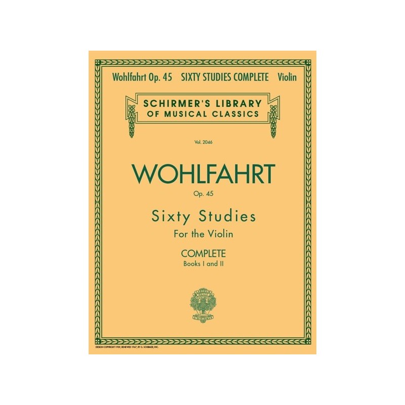 978063407403573999988123HL50485504 Franz Wohlfahrt - 60 Studies, Op. 45 Complete