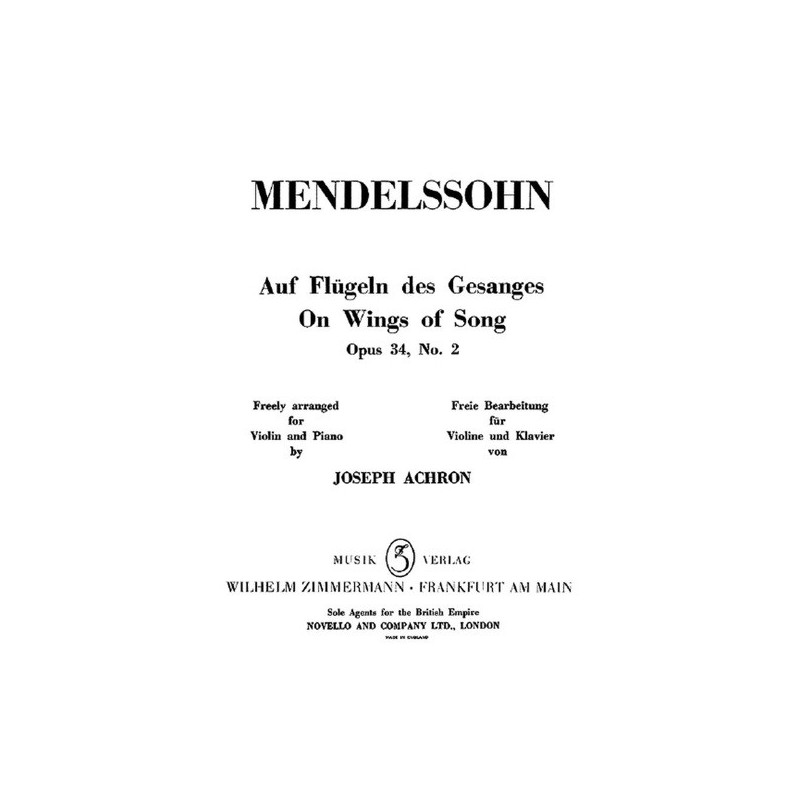 Auf Flügeln des Gesanges op. 34/2 