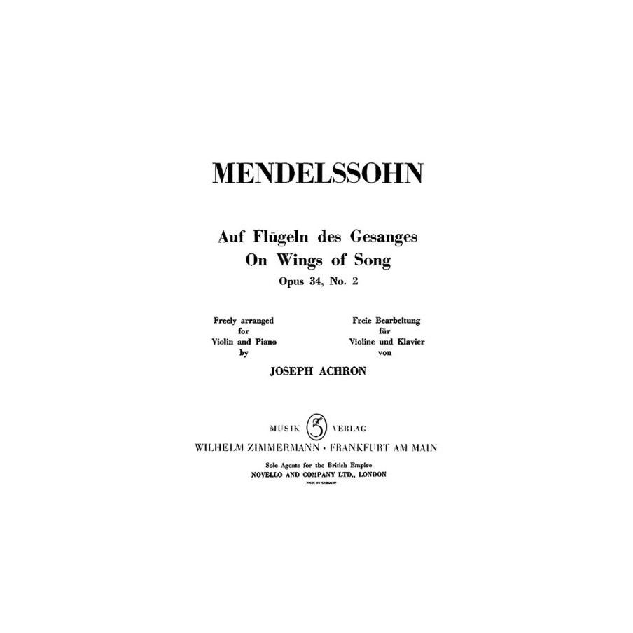 Auf Flügeln des Gesanges op. 34/2 
