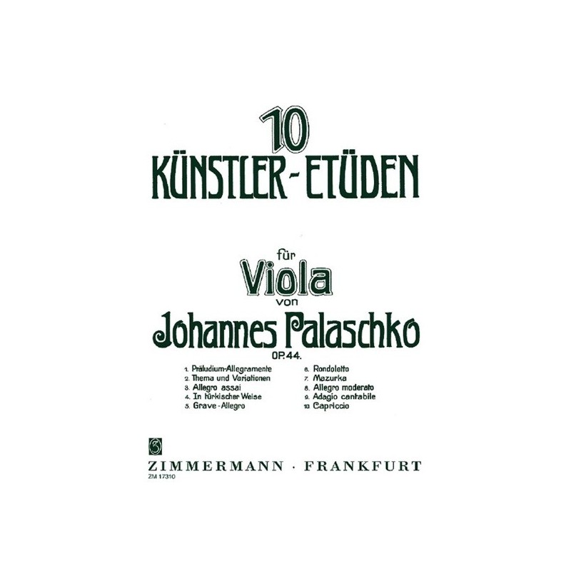 Etuden Op. 44 Fr Viola 